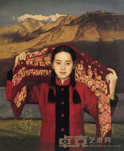 杨飞云 西北的云(又名《红头巾》) 90×75cm